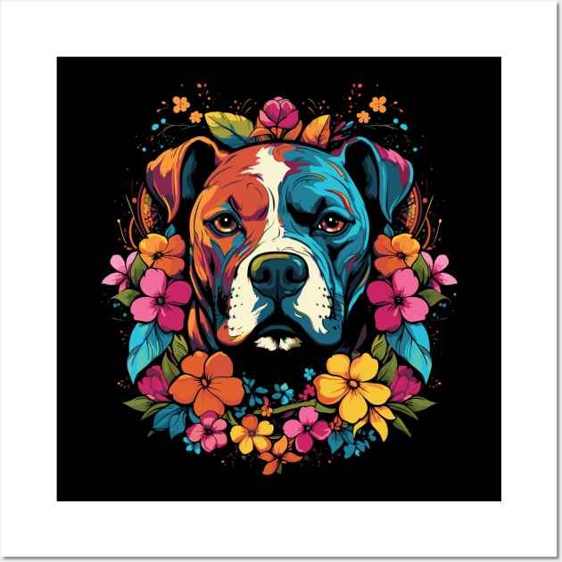 Boxer Floral Dog Lover Design Wall Art by UNDERGROUNDROOTS